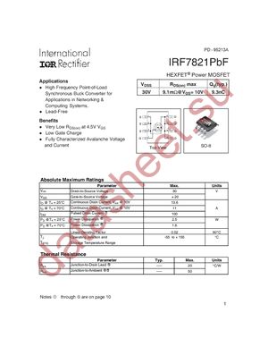 IRF7821PBF datasheet  